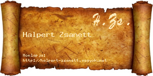 Halpert Zsanett névjegykártya